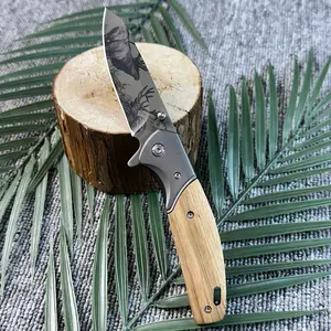 Premium Wood Handle Folding Knife High Quality Hunting EDC Tool for Outdoor Camping
