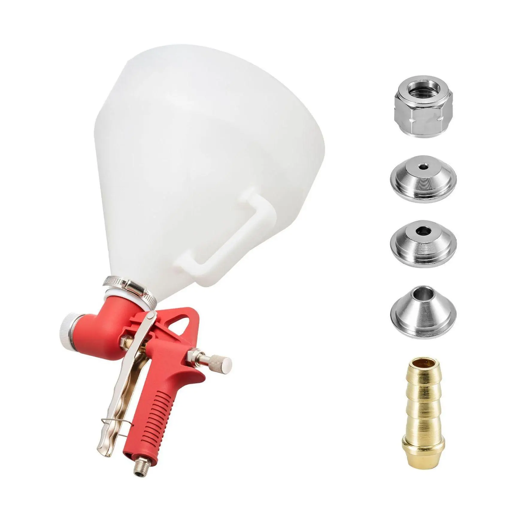 Air Texture Spray Gun, 1.45 Gallon Hopper,  Drywall Sprayer with 3 Nozzles - Popcorn, Knockdown, Orange Peel Textures - Adjustable Flow Control Single Unit