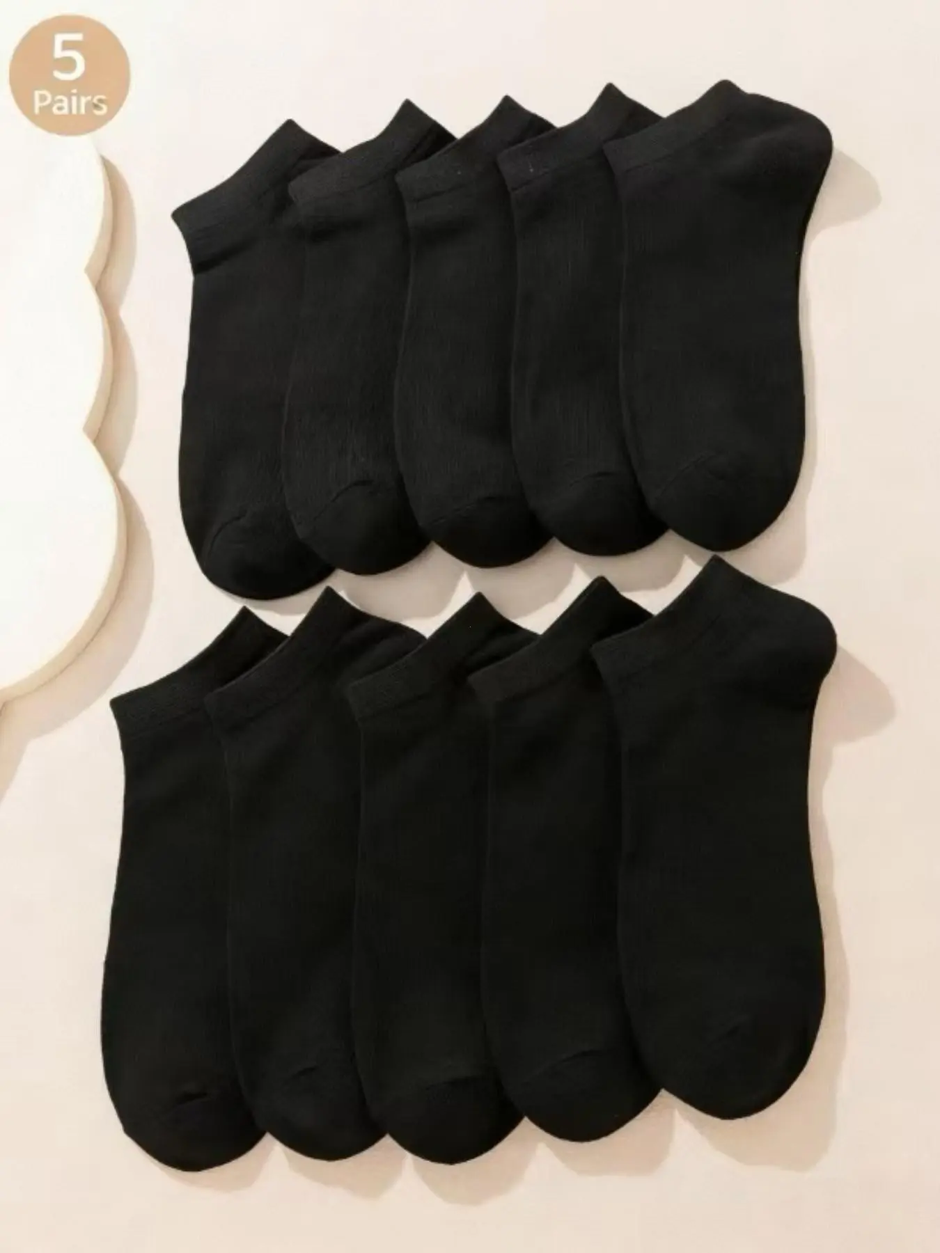 5 Pairs Men's Short Socks, Unisex Plain Design, Casual Comfortable Summer Socks, Soft Skin-Friendly, Low Top Ankle Socks for Daily Wear