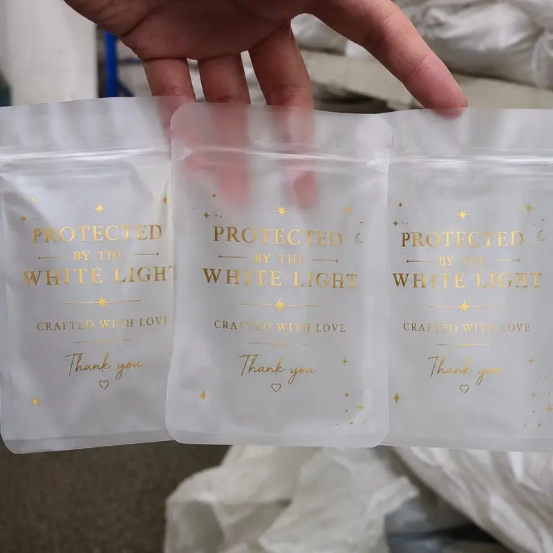 Protected by the White Light Spiritual Pouches – 3 Pack Frosted White Drawstring Bags for Crystals, Jewelry, Prayer Cards & Sacred Keepsakes