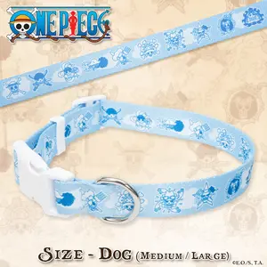 ONE PIECE New World Collar for Dogs Medium/Large Size Inspired by Straw Hat Pirates Jolly Roger Design