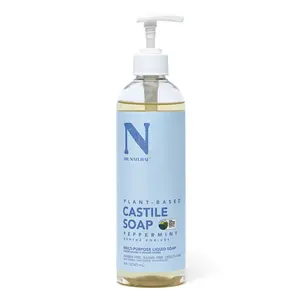 Dr. Natural Peppermint Castile Liquid Soap, Multi-Use Body Wash, Shampoo and Face Wash - 16 oz