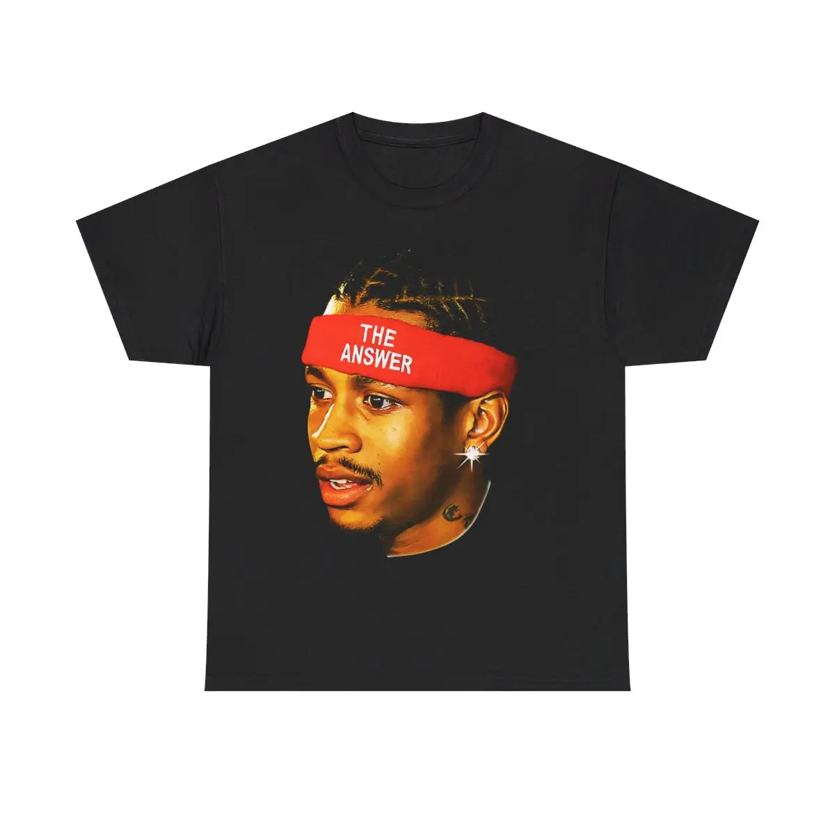 Men's Allen Iverson Vintage 90s Short-Sleeve Graphic T-Shirt - Basketball Legend Fan Top, Classic Cotton Oversized Streetwear, Casual Comfy Menswear (Good Graphic Tees, Vintage Picks), Shortsleeve, Vintage T Shirts