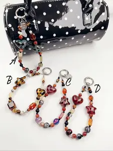 Elegant Leopard Pattern Beaded Bag Charm Keychain, Versatile Car Key Fob, Perfect Gift for Birthdays, Holidays, Back-To-School Season
