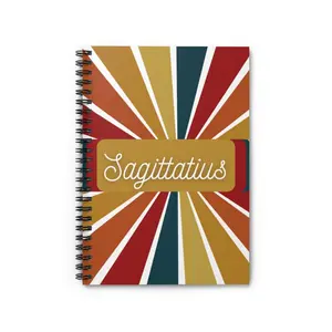 Sagittarius Spiral Composition Notebook - Ruled Line - Zodiac Sign - Rainbow themed