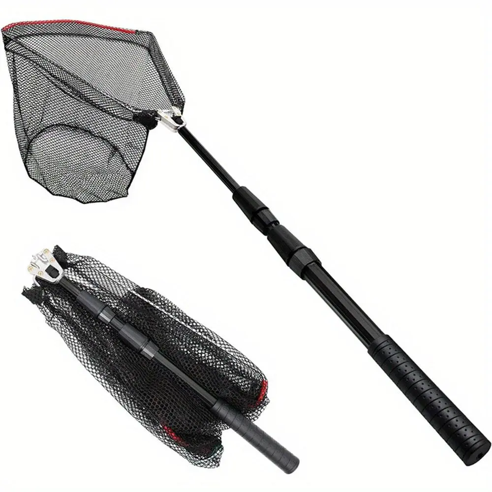 Portable Fishing Net with Telescopic Pole, Foldable Landing Net for Outdoor Fishing, Fishing Supplies