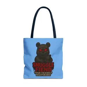 Snuggle Fiend bear graphic Tote Bag | Your Friendly Nightmare design