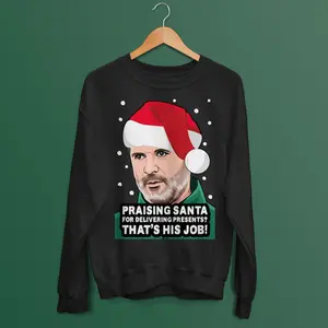 Blacklyly Roy Keane Funny Christmas Jumper Secret Santa Xmas Sweatshirt Man U Gary Neville Micah Richards Sweatshirt Unisex Sweatshirt Sweater Casual Comfort Long Sleeve Tops Sweatshirts
