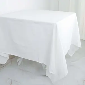 100% Cotton 70"x70" Square Tablecloth White Linen - Sophisticated, Soft & Breathable Fabric Table Cover
