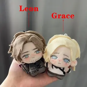 Latest 10cm Cute Scott Kennedy Leon and Ashcroft Grace Plush Toy Anime Resident Game Evil 9 Bag Keychain Pendant Plushie Doll