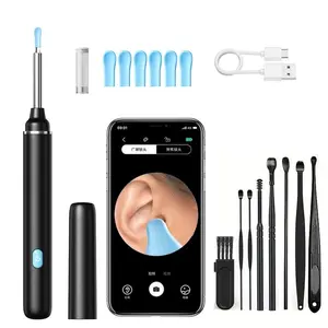 Visible Ear Wax Remover Tool with Camera and Light, Wi-Fi Enabled, Rechargeable Battery, 8-Piece Set, Home Ear Care Kit, Earwax Removal Kit
