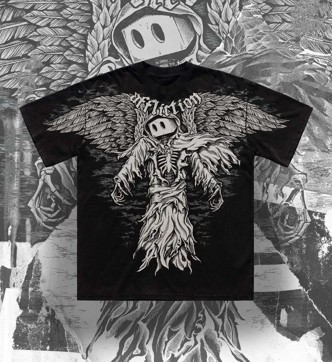 Affliction Men's T-shirt Box Boys Reaper 