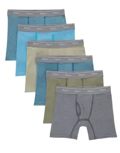 Hanes Originals Boys' Tween Boxer Briefs Pack, Assorted Solids, 6-Pack