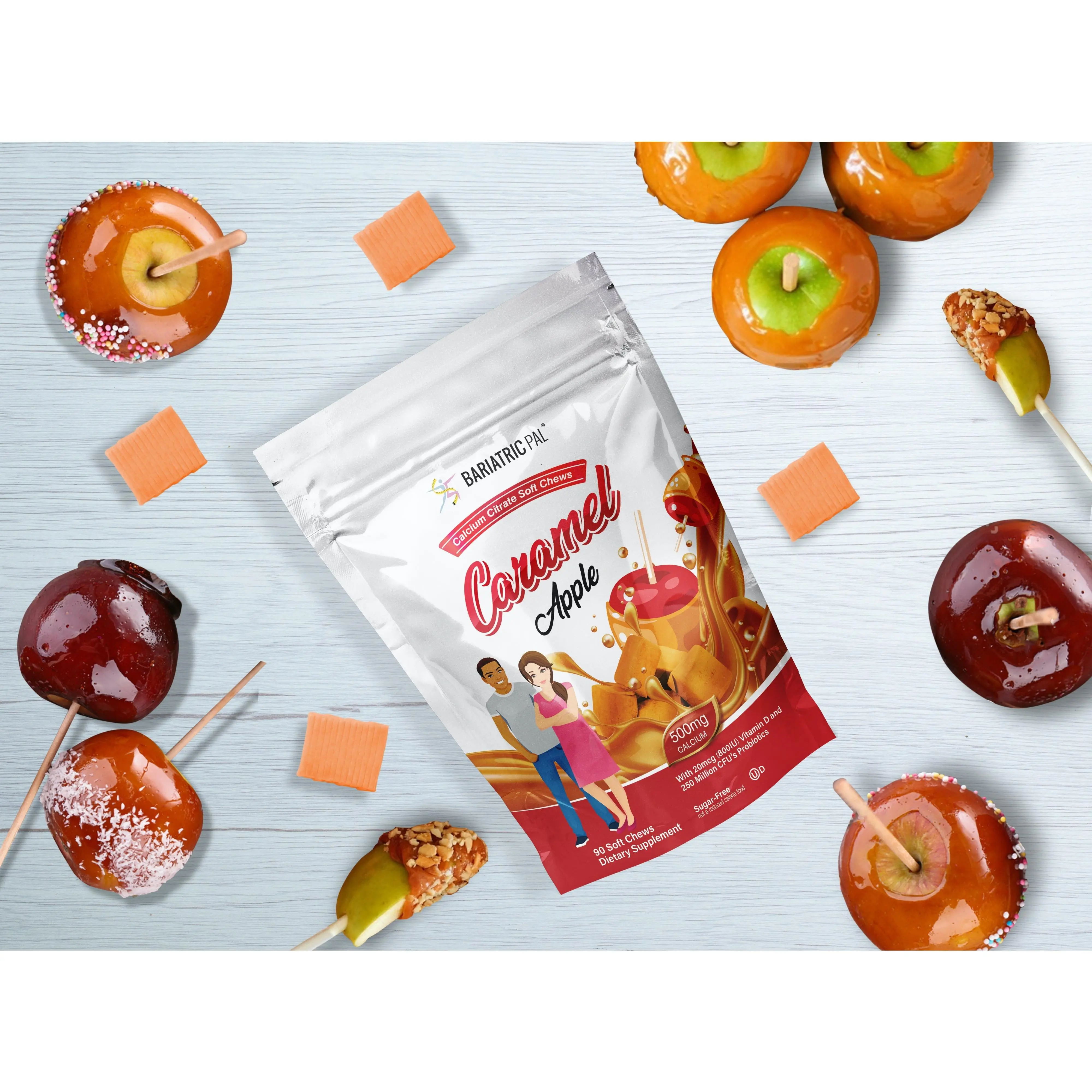 BariatricPal Sugar-Free Calcium Citrate Soft Chews 500mg with Probiotics - Caramel Apple