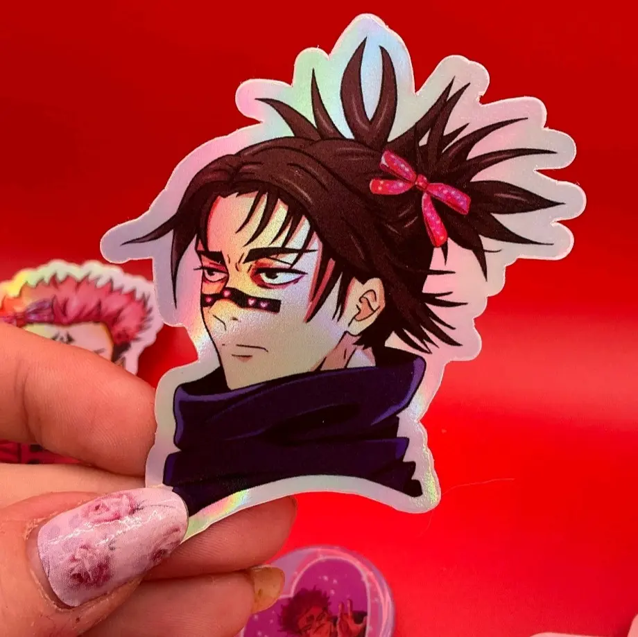 Choso Jujutsu kaisen hair bow sticker holo waterproof