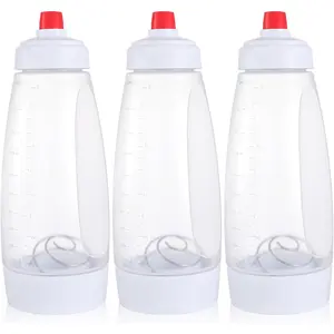 3 Pack Pancake Batter Dispenser Bottle with Blender Squeezes Pancake Batters Mixer Kitchen Shaker Batter Bottle Pancakes Pourer Baking Tool for Waffle Cake Cupcake Sauces Syrup Muffins Stock Up Value Pack Valentine's Day gift Christmas Thanksgiving