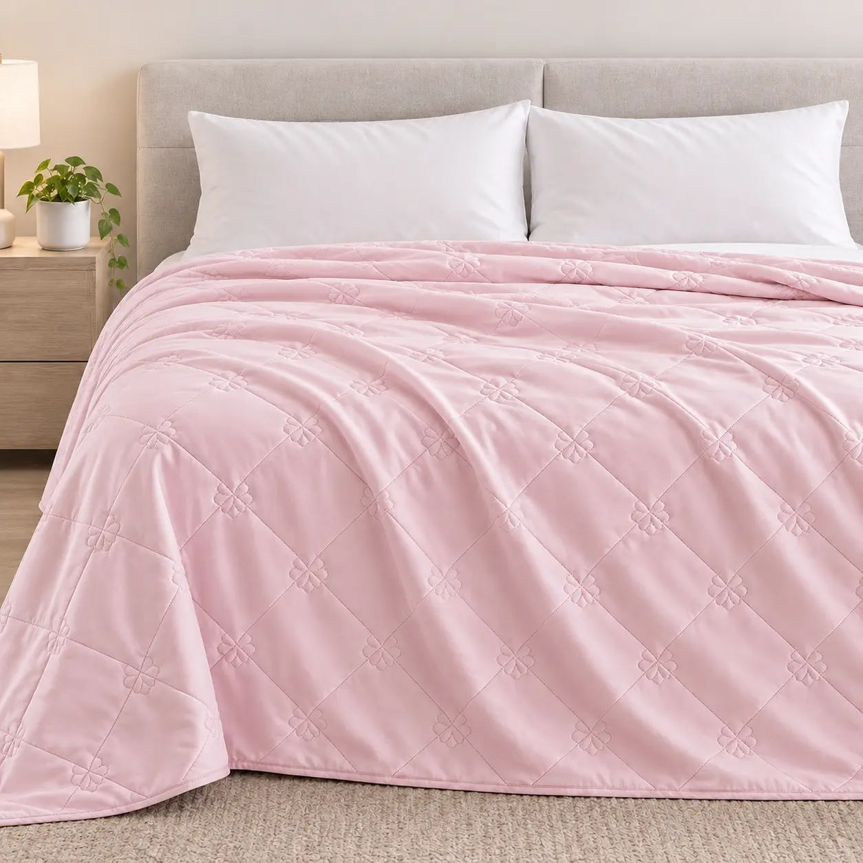Pink Queen Sized 160 x 200 cm Cooling Blanket - Soft and Lightweight for Comfortable Sleep - Perfect for Summer Nights