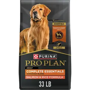 Purina Pro Plan Complete Essentials Shredded Blend Salmon and Rice Dog Food Dry Formula with Probiotics for Dogs - 33 lb. Bag