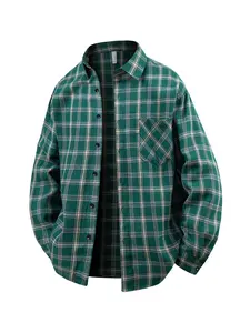 Men's Vintage Plaid Long Sleeve Shirt, Casual Office Wear, Comfortable Daily Dressing, Perfect for Work & Leisure