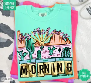 His Mercies Shirt Comfort Colors, Trendy Religious Women's Tee, Gift for Her