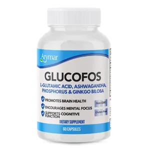 Arymar Glucofos L-Glutamic Acid, Ashwagandha, Ginkgo Biloba & Phosphorus Brain & Nerve Support Supplement 60 Capsules