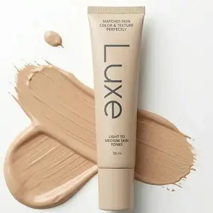Women's Luxe Color Changing Cosmetic Foundation - Flawless, Skin Tone-Adapting - Buildable Light-to-Medium/Medium Dark-to-Dark Coverage - 12-Hour Wear - Natural Dewy Finish Daily Outdoor Makeup