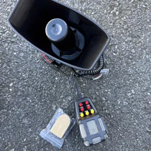 12V 80W 135dB 7-Tone Car Warning Siren Horn Mic PA Speaker System Auto Security Alarm Warning Amplifier Hooter Compact Design for Car Use
