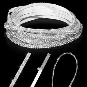 Rhinestone Decor Car Decal Sticker, 1 Roll Bling Car Trim Self Adhesive Stripe, Car Dashboard Decorations, Fashion Rhinestone Car Decoration Accessories, Car Interior Decor for Women & Girls