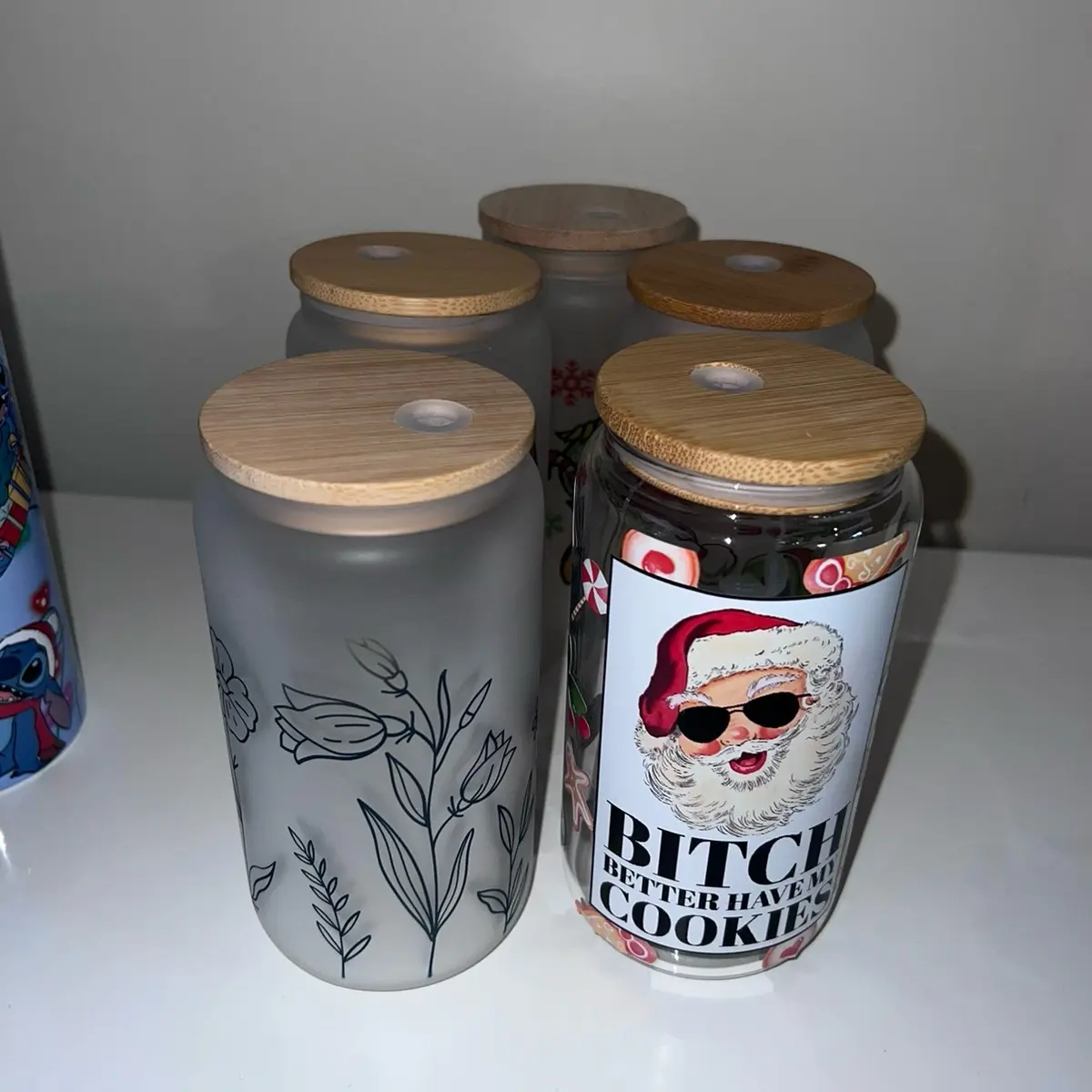 Destash / oopsie Live sale 16oz Glass cans