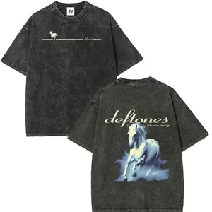 Retro Limited Vintage Deftones Tour Shirt, Rock Band WHITE PONY Oversized Heavy Cotton Tee, 90s Grunge Gothic Punk Y2K Rock Merch Q