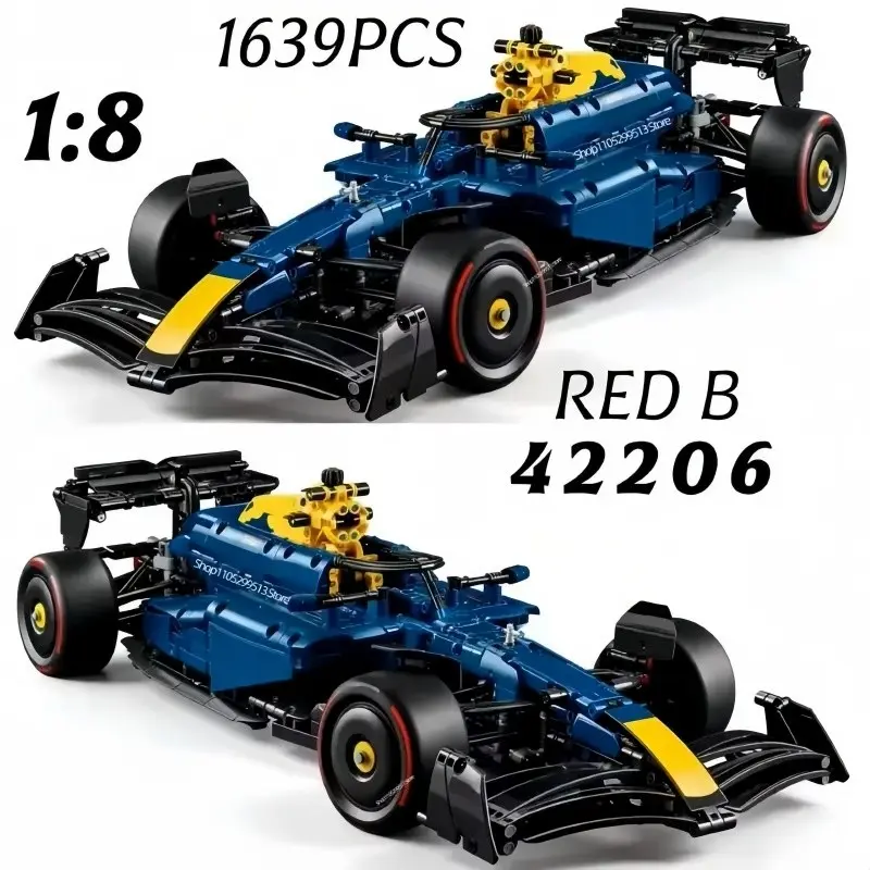 2026 New 42206 Mechanical Building Blocks DIY Building Model, 1639 Pcs Rb20 Formula Race Car Moc Sports Car Assembly Model Kit, Adult Boy Toy Gift Set