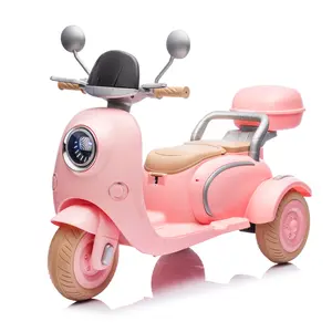 12V Kids Electric Motorcycle, Dual Motor Electric Motorcycle for Kids with Remote Control, Music, Horn, Light, Big Storage Box, 3 Wheel 2 Seater Ride on Motorcycle for Kids 3-8 (Pink)