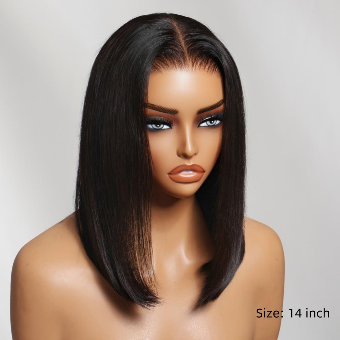 UNice Glueless Silk Straight Bob Wigs Pre-cut 7x5 HD Lace Closure Human Hair Wigs with Bleached Knots Beginner Friendly Put On and Go Natural Scalp SpringStatements