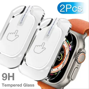 2 Pack Apple Watch Ultra/ultra2/ultra3 Protective Screen Protector, 49mm Tempered Glass Film, Auto Alignment, 9h Hardness, Scratch Resistant