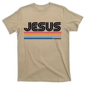 Men's Retro Jesus King Print Short-Sleeve Cotton Fabric T-Shirt - Relaxed-Fit, Soft, Breathable, Round Neck, Unisex Casual Menswear Tshirt