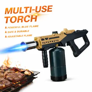 Multi-use Propane Torch, 3275°F Adjustable Flame Thrower, Kitchen & Grill Torch for BBQ, Searing Steak, Camping, Charcoal Lighter, Gifts for Men (Tank Not Included)
