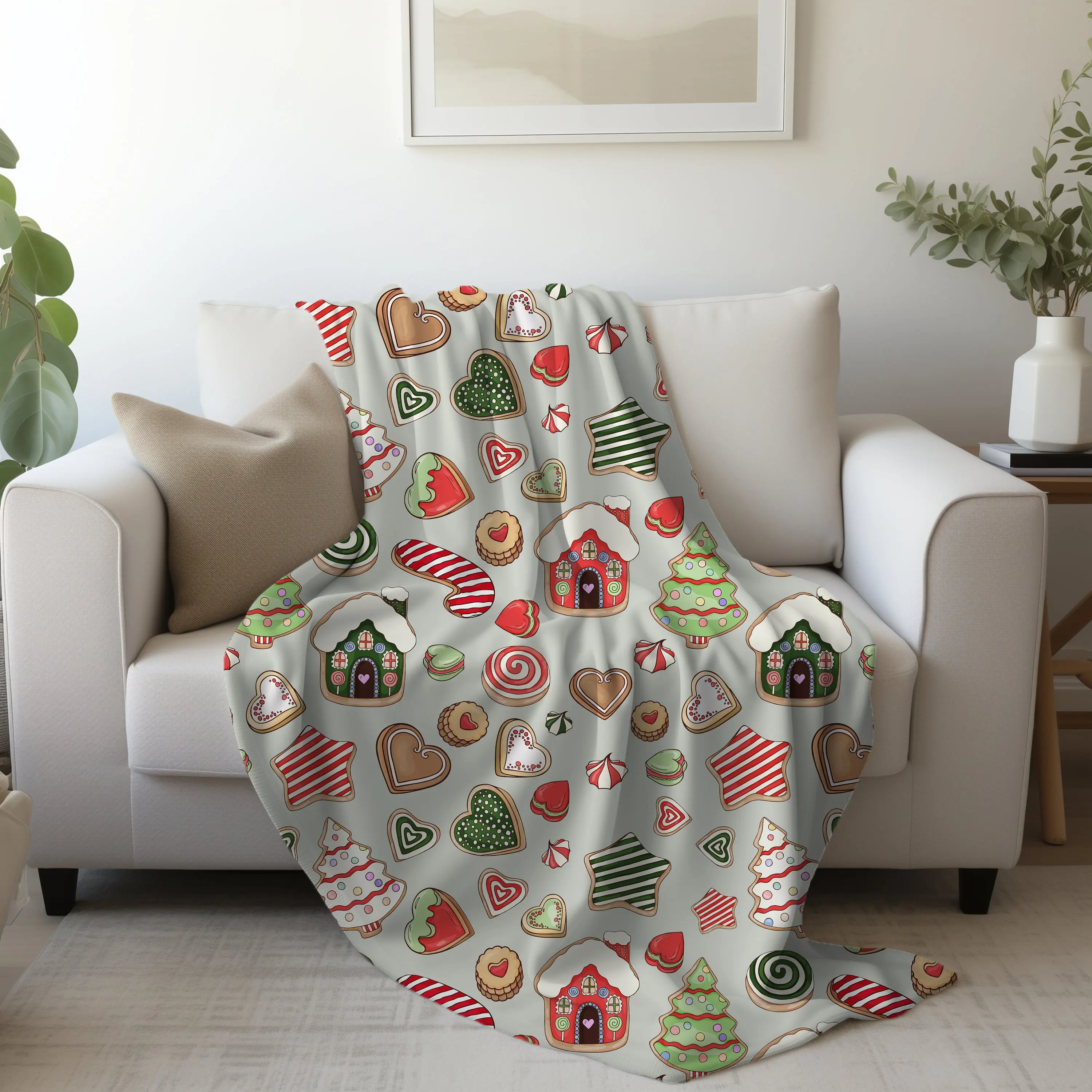 Christmas Cookie Blanket, Winter Blanket, Holiday Blanket, Cozy Blanket, Christmas Gift, Holiday Gift, Cookie Lover Blanket, Gift for Her