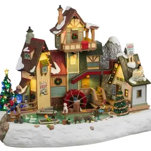 Lemax Christmas village Gris Mill fountain Village