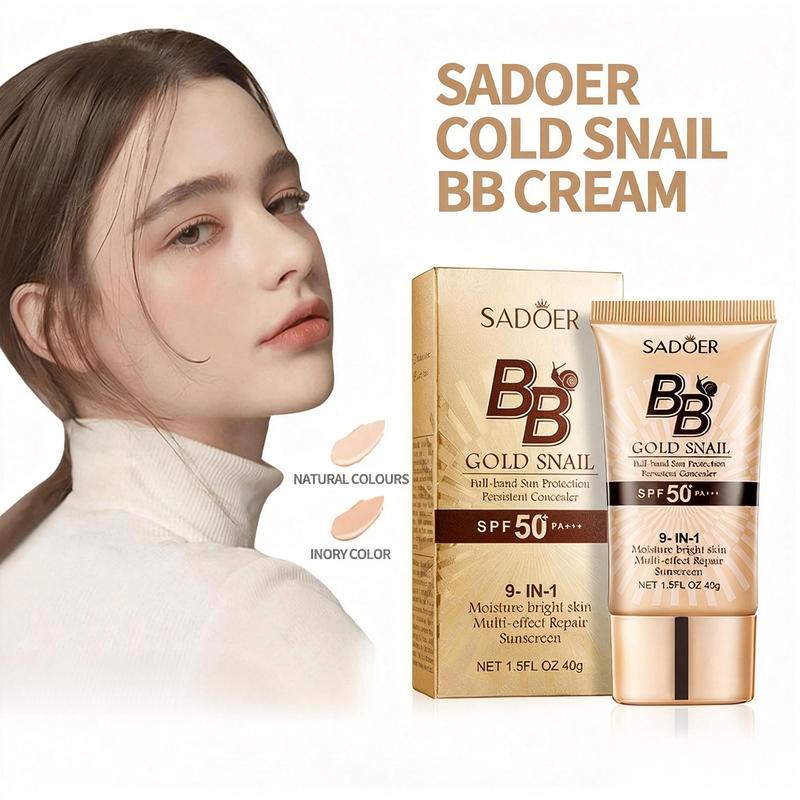 Golden Snail BB Cream SPF50 PA +++ Concealer Foundation, Sunscreen Isolation Ladies Light Texture, Skin Care Effect, Daily Flawless Makeup, UV Protection, Natural Color 40g, Cosmetics