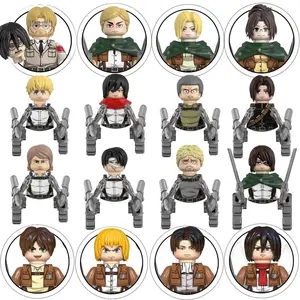 Blind Box Building Blocks Mini Model Figures Attack on Titan Levi Ackerman Eren Mikasa Giant Annie Halloween Christmas Gifts Toy