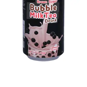 A-Sha Boba Milk Tea 12 Pack Beverage Sweet Chewy Brown Hello Kitty Sugar Flavor Creamy and Flavorful Drink