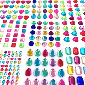 365pcs Round Bling Self Adhesive Gem Jewel Rhinestone Stickers Multicolored for Crafts