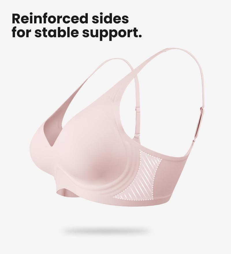 BodyTips Soft Support Deep V Wireless Bra Fit Design Lightweight Feel Natural Lift Smooth Finish Bra Popular Underwear Versatile Bra For Daily Wear Work Office Home Lounge Casual Outfit Layering Inner Wear Outer All Day Use Clean Look Flexible Structure