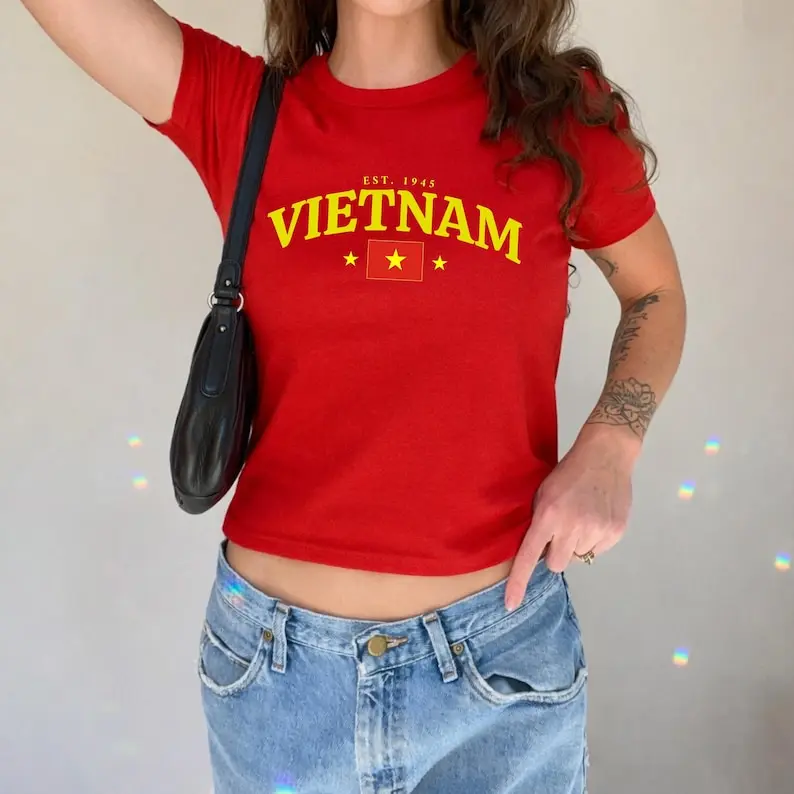 Vietnam Baby Tee, Việt Nam Flag Graphic Shirt, Vietnamese Pride Women's Top