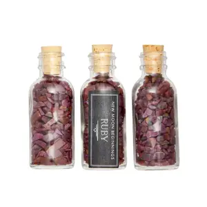 Ruby Gem Bottle - Semi-Polished Chips of Ruby Crystals