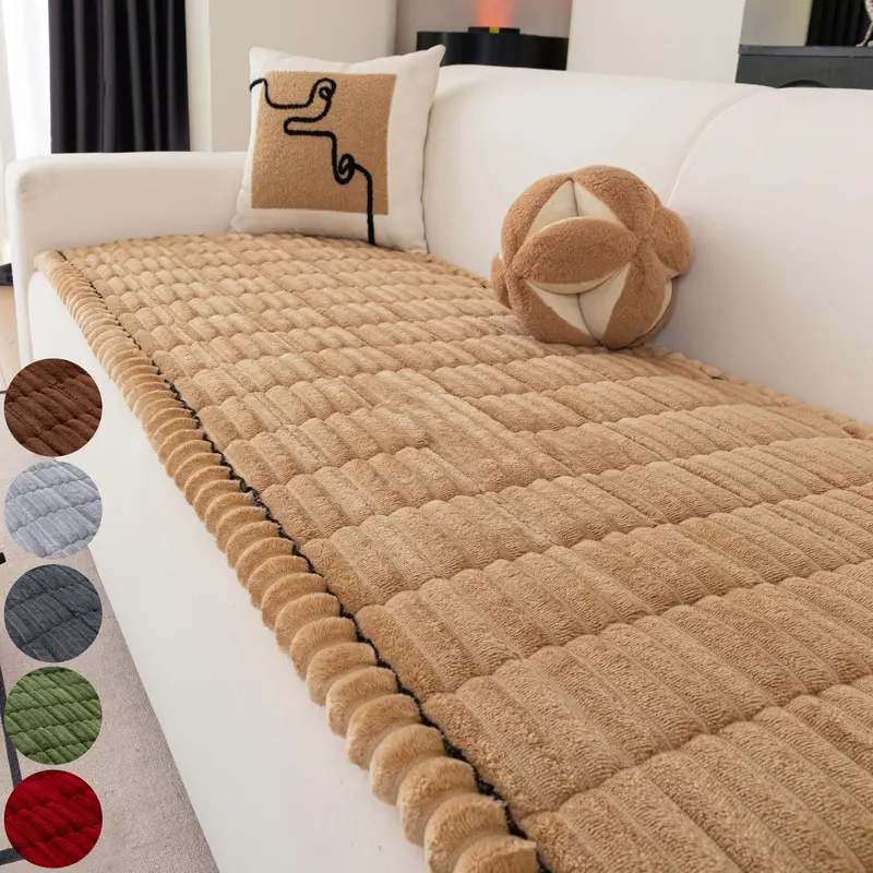 Washable Dog Couch Cover, Fuzzy Pet Home Couch Covers for 2-Cushion Sofa Pet-Friendly, Non-Slip Sofa Cover Blanket Mats
