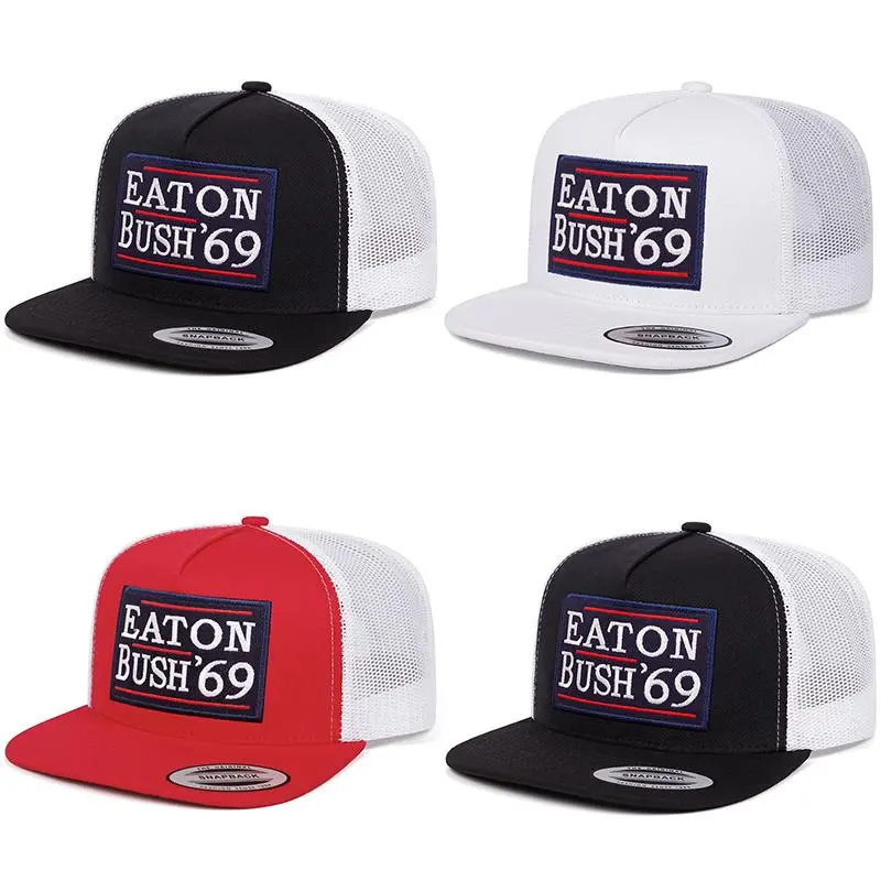 NEW HATS EATON BUSH‘69 letter Embroidered Hip Hop Breathable Unisex Baseball Cap Trucker Cap For Women And Men Casual Outing Hat Outdoor Activities Adjustable Snapback Cap