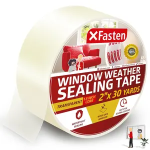 Window Tape for Winter 2-Inch x 30-Yards 1.5” Core, Residue-Free Window Weather Sealing Tape for Winter, Window Draft Stopper Window Insulation Tape for Window Weather Stripping