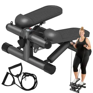 Steppers for Exercise, Space-saving Stair Stepper with Resistance Bands, Mini Stepper for Home And Office Use with 330LBS Loading Capacity, Hydraulic Fitness Stepper with LCD Monitor