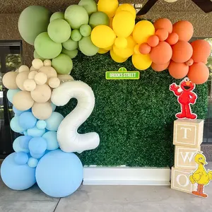 Bright Kids Balloon Arch - Blue Orange Yellow Green Balloon Garland Kit